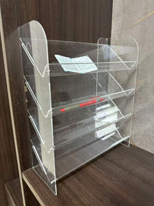 Herramienta de escritorio desmontable personalizada, estante de almacenamiento de acrílico, pantalla de cuaderno de madera de vidrio, tarjeta de PVC, estante de <span class=keywords><strong>esmalte</strong></span> de <span class=keywords><strong>uñas</strong></span> para labios, cosméticos - Product Image 5