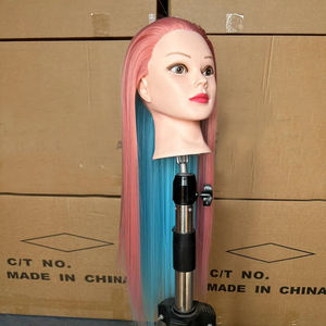 Tête de mannequin avec cheveux 24 "-26" tête de formation de coiffure mannequin cosmétologie tête de poupée fibre synthétique cheveux coiffure - Product Image 4