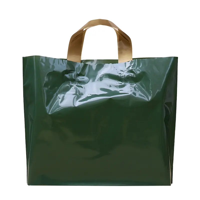 Benutzer definierte Farbe Logo Größe hochwertige Einkaufstaschen mit Logos Griff Plastiktüte Shopping Plastiktüten