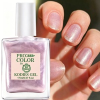 KODIES GEL Vernis à ongles rose scintillant à base de plantes et durcisseur - Traitement de réparation et de croissance des ongles extra fort pour manucure