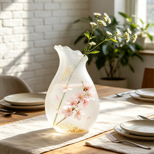 Vaso Artistico Irregolare <span class=keywords><strong>in</strong></span> <span class=keywords><strong>Resina</strong></span> con Motivi Floreali, Lavorato a Mano, Colorato, per Decorazioni Domestiche e Feste - Product Image 1