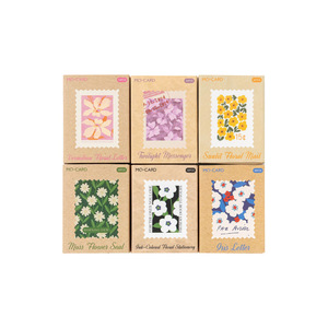 50 autocollants par boîte, série Fleur Bureau de <span class=keywords><strong>Poste</strong></span>, autocollants gaufrés type <span class=keywords><strong>timbre</strong></span> de boîte d'allumettes pour journal créatif DIY - Product Image 5
