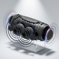 Enceinte Bluetooth d'extérieur ES300L puissante avec basses de 80 W, lumière RGB, rechargeable, portable, sans fil, pour le camping