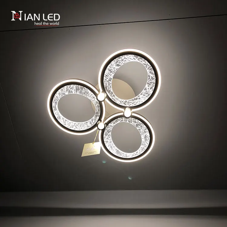 Luxury Glass Ceiling Light with Remote Control for Hotel Use Gold+White LED with Anti-Glare Feature