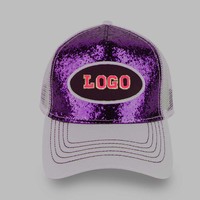 Mode classique personnalisé paillettes emblématique logo Patch casquettes de Baseball pas cher maille Snapback camionneur chapeau pour fille femmes