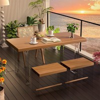 JXT table moderne en bois massif acrylique et chaises traditionnelles en bois pour restaurants cafés hôtels