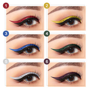 Eyeliner Metallico Impermeabile in 6 Colori, Eyeliner Liquido Shimmer Resistente alle Sbavature e di Lunga Durata per Feste e Uso Quotidiano - Product Image 3