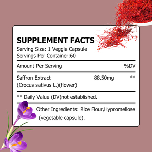 Cápsulas Supresoras del Apetito con Empaque Personalizado, Suplemento de Extracto de Azafrán, Reduce el Apetito, Acelera el Metabolismo, Pastillas Adelgazantes - Product Image 2