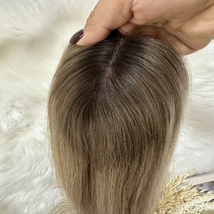 Prêt à expédier : Perruques et toupets en cheveux européens de haute qualité, base en dentelle, mono-topper, pour femmes, technique PU, vente en gros - Product Image 2