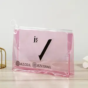 Custom logo waterproof PVC clear jelly candy swimwear package pouch storage cosmetic makeup bag