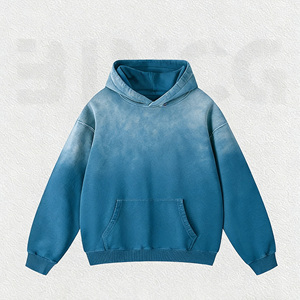 Trendy Acid Wash 100% Cotton Hooded Sweatshirt 3D Embroidery Custom Logo Vintage Style <b>Men's</b> Eco-Friendly Autumn Soft Breathable - Product Image 5