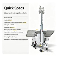 Güneş Enerjisi Ünitesi Treyler Mobil Güneş Enerjili Web Kamerası Kulesi Uzaktan İzleme 3*380W MPPT 12kWh Batarya Dış Mekan İnşaatı