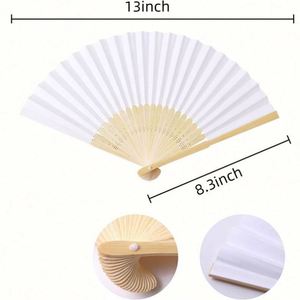 Éventails en bambou personnalisés pour mariage indien avec motif henné et travail de miroir, portables pour la décoration de la maison pour le Nouvel An chinois - Product Image 5