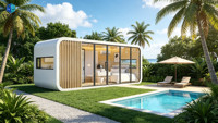 Maison Capsule Moderne Préfabriquée Modulaire Conteneurisée Portable en Acier pour Vacances, Cabane de Résidence, Bureau, Villa
