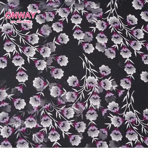 Hot Sale Fashion Smooth Custom Breathable Lightweight Polyester Crepe Woven Chiffon Floral Printed Fabrics