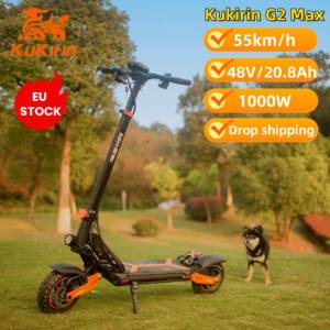 Kukirin G2 MAX Meilleures Ventes 2025 pour l'Europe Stock 1000W Pneu 10 Pouces Régulateur de Vitesse Trottinette Électrique Pliable - Product Image 1