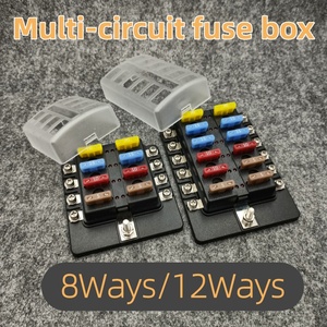 Porte-fusibles 8 voies/12 voies, bloc de fusibles à lame ATC/ATO avec voyants LED individuels, fusibles assortis, bornes de terre - Product Image 1