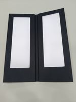 Buku Menu LED Restoran Berkualitas Tinggi dengan Sampul Kulit Hitam, Menu Bercahaya, Dua Halaman, untuk Bar dan Klub