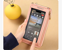 Bolso de Teléfono con Pantalla Táctil Newtop para Mujer, Bolso Bandolera de Moda Urbana con Correa para Teléfono, Cartera para Llaves de Cuero PU