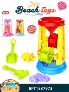 EPT 9-delige strand speelgoedset voor kinderen met zandwaterwiel - zomerse buiten speelgoed met zand schep, emmer en vormpjes voor kinderen - Product Image 3