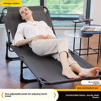 Lit de camping pliable, utilisation hospitalière, lit de sieste portable pour une personne, design simple, cadre en acier inoxydable, tissu Oxford