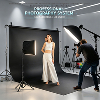 Kit de Soporte para Fondo de Boda Premium, Ajustable, con Tela Absorbente de Luz, Bombilla LED, para Fotógrafos, Personalizado, Resistente