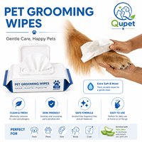 Lingettes de toilettage pour chiens et chats, 100 unités, extrait de plantes naturelles, parfum floral doux, sans alcool, sans parabène, sans rinçage
