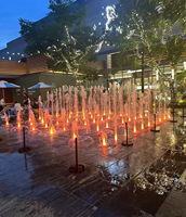 Fontaine de piste de danse à LED en acier inoxydable Installation facile Équipement de pont sec pour usage public extérieur Parc de lac de jardin populaire