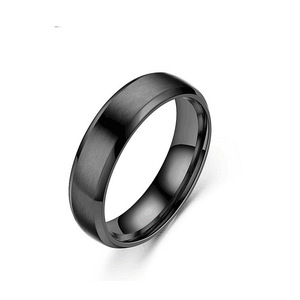 Anel de aço inoxidável fosco, cor sólida, robusto, escovado, minimalista, masculino - Product Image 3