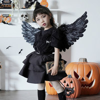 Ali di Piume per Costume da Angelo e Diavolo, Accessori per Travestimenti di Halloween per Bambini, Donne e Adulti