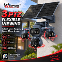 Caméra solaire longue portée Wistino 4 objectifs Aov 4G 6 moteurs Panneau solaire 16W Vision nocturne double lumière 16MP Batterie 16000mAh