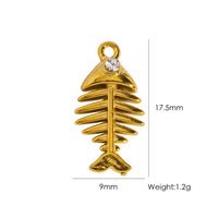 Exquises breloques en acier inoxydable en forme de cœur, d'arachide, de poisson, de spirale et d'étoile, plaquées PVD, pour la création de bijoux DIY et boucles d'oreilles