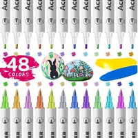 Ensemble de marqueurs professionnels pour étudiants, 48 couleurs, encre opaque à base d'eau, séchage rapide, lavable, résistante à la décoloration, double pointe de haute qualité