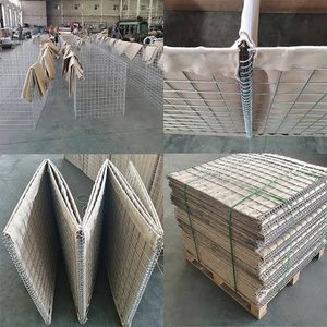 Barrière anti-explosion en gabions pour la défense, maille soudée galvanisée avec géotextile, mur anti-explosion rempli de sable - Product Image 2