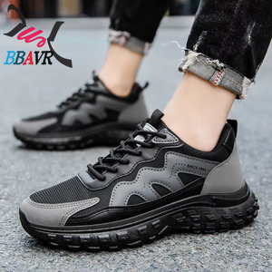 Zapatos Casuales de Hombre al por Mayor con Suela Gruesa de Malla y Diseño de Neumático, Negros, Transpirables, Antideslizantes para Uso Diario en Primavera y Otoño - Product Image 2