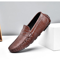 Espadrilles à semelle souple antidérapante en EVA, mocassins d'été et de printemps, taille 38-47, blanc, noir, cuir microfibre pour hommes