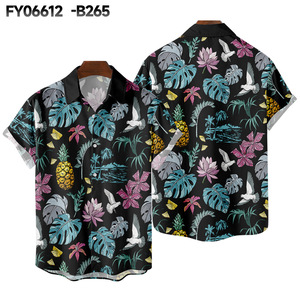 Chemises hawaïennes d'été pour <span class=keywords><strong>hommes</strong></span> et femmes, imprimé cocotier, lin ample à manches courtes, hauts de plage, camisa décontractés de rue, livraison gratuite - Product Image 5