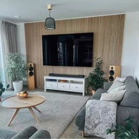 Panneau mural acoustique en bois à lattes, panneau d'absorption acoustique, décoration intérieure, panneau mural insonorisant en MDF imperméable