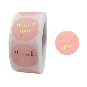 Etichette Adesive Decorative Personalizzate RG, 500 Pezzi/Rotolo, Impermeabili, Lucide, Circolari, in Carta Artistica, <span class=keywords><strong>con</strong></span> Scritta 'Grazie', Promozionali, <span class=keywords><strong>con</strong></span> Confezione Regalo Gratuita - Product Image 1