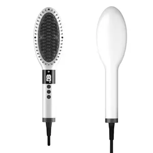 Hair Styler Brush Keramik Eisen Negative Ionen LCD-Display Anti-Verbrühungs-Haar glättung bürste