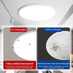 Plafonnier <span class=keywords><strong>LED</strong></span> ultra-plat rond à montage en surface pour salon, chambre et couloir avec 3500K 6000K - Product Image 6