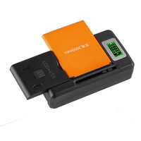 Adaptateur universel de chargeur de batterie USB AU UK EU avec chargeur LCD pour téléphones portables avec port USB