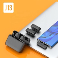 Microphone cravate sans fil J13, microphones audio vidéo, enregistrement Bluetooth, microphone pour iPhone, Android, jeux en direct, téléphone portable