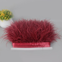 Frange de plumes d'autruche multicolores teintées de 10-13 cm pour la confection de robes, la mercerie, les costumes de mariage et la décoration