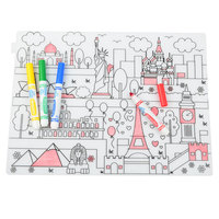 Napperons antidérapants, lavables et réutilisables de qualité alimentaire pour enfants, tapis de Table amusant en Silicone pour enfants, peinture de dessin