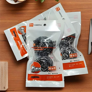 Estropajos grandes de acero inoxidable para el hogar, estropajos de lana de acero para lavar platos, cepillos para ollas de cocina, paquete de 2, venta al por mayor en supermercados. - Product Image 4