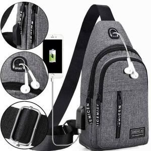 Модная поясная сумка M0572, недорогая мужская сумка через плечо с USB-зарядкой и отверстием для наушников, для активного отдыха и спорта, сумка для телефона на пояс. - Product Image 1