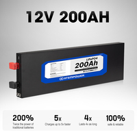 Paket Baterai Lithium-Ion LFP Super Slim 12.8V 100Ah 1280Wh untuk Penyimpanan Energi RV, Camping, dan Caravan, Desain Slimline untuk Baterai 12V