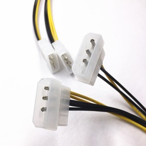 Double 4Pin To 8Pin Power Supply <b>Adapter</b> Cable For Graphics Card PVC Material <b>Plug</b> In DC Output - Product Image 3