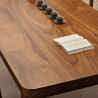 Ensemble de chaise de bureau et table basse en bois de noyer massif, style moderne et durable, pour salon